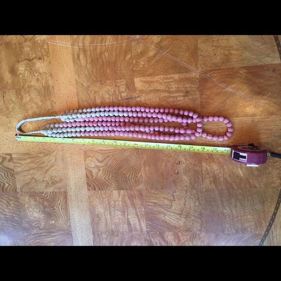 LONG THREE Strand Pink Ombre Fabric Ball - Picture 9 of 16